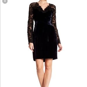 Elie Tahari black velvet dress